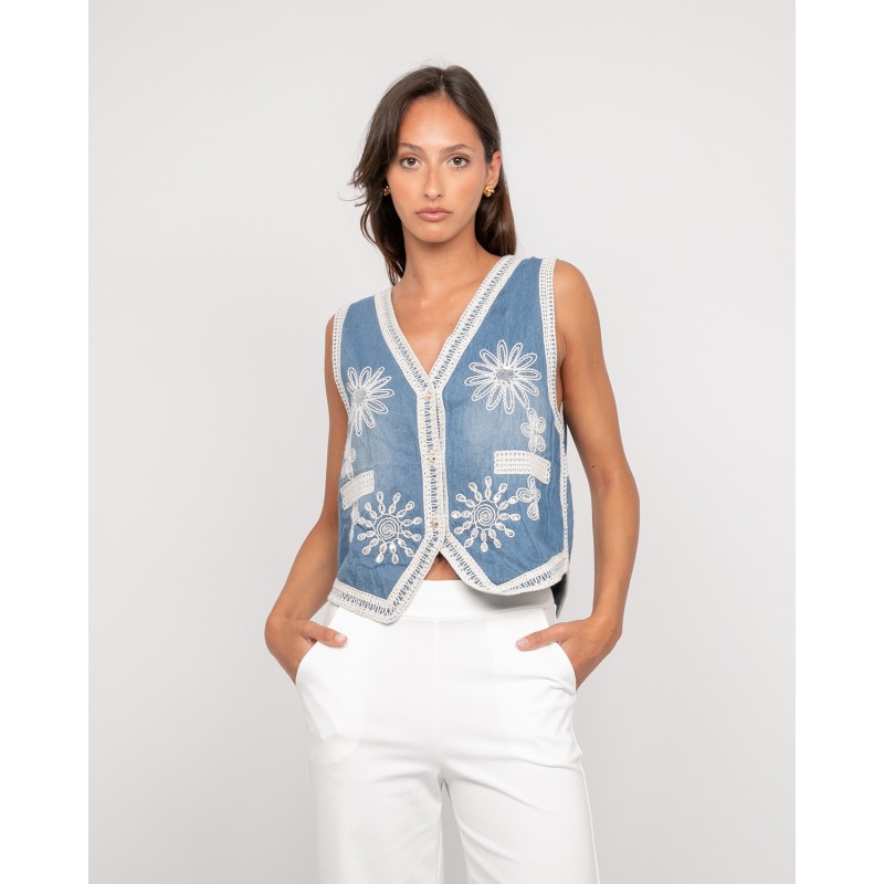 Veste Sans Manches Jean Utess, DONA LISA