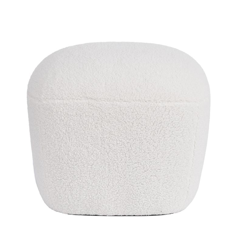 Pouf en bouclette épaisse écru, ZAGO