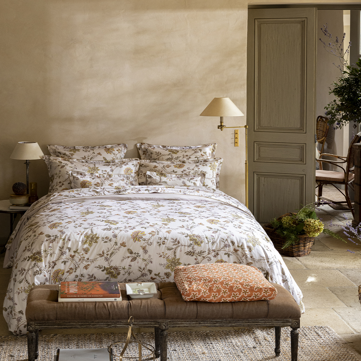 Housse de couette imprimée en satin de coton bio, MAUSSANE, ALEXANDRE TURPAULT
