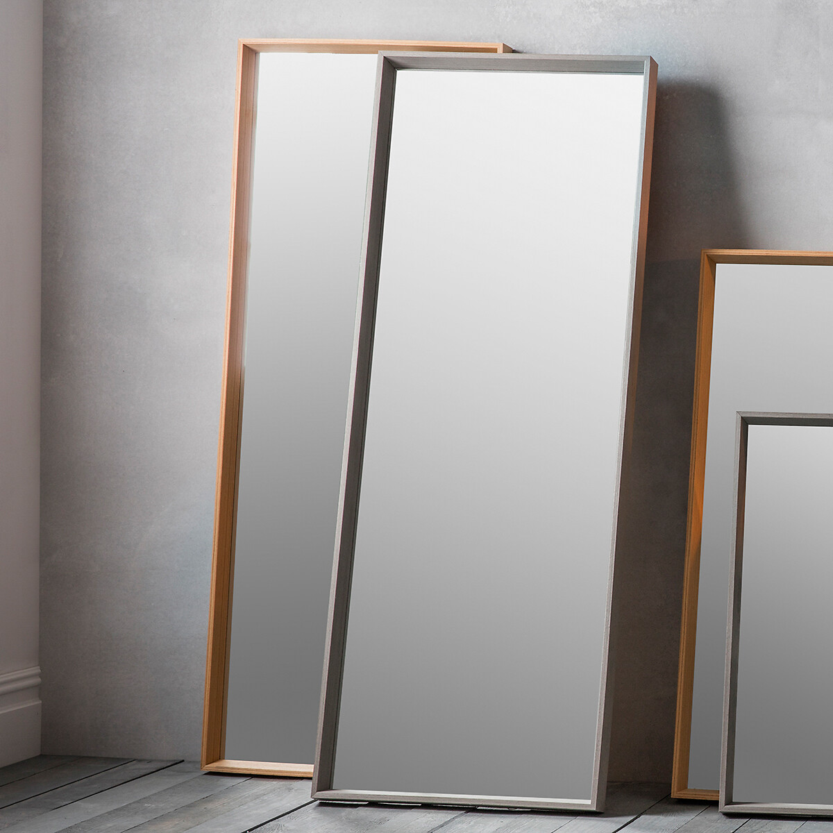53x142cm Chance Solid Oak Leaner Mirror, ÉDITÉ