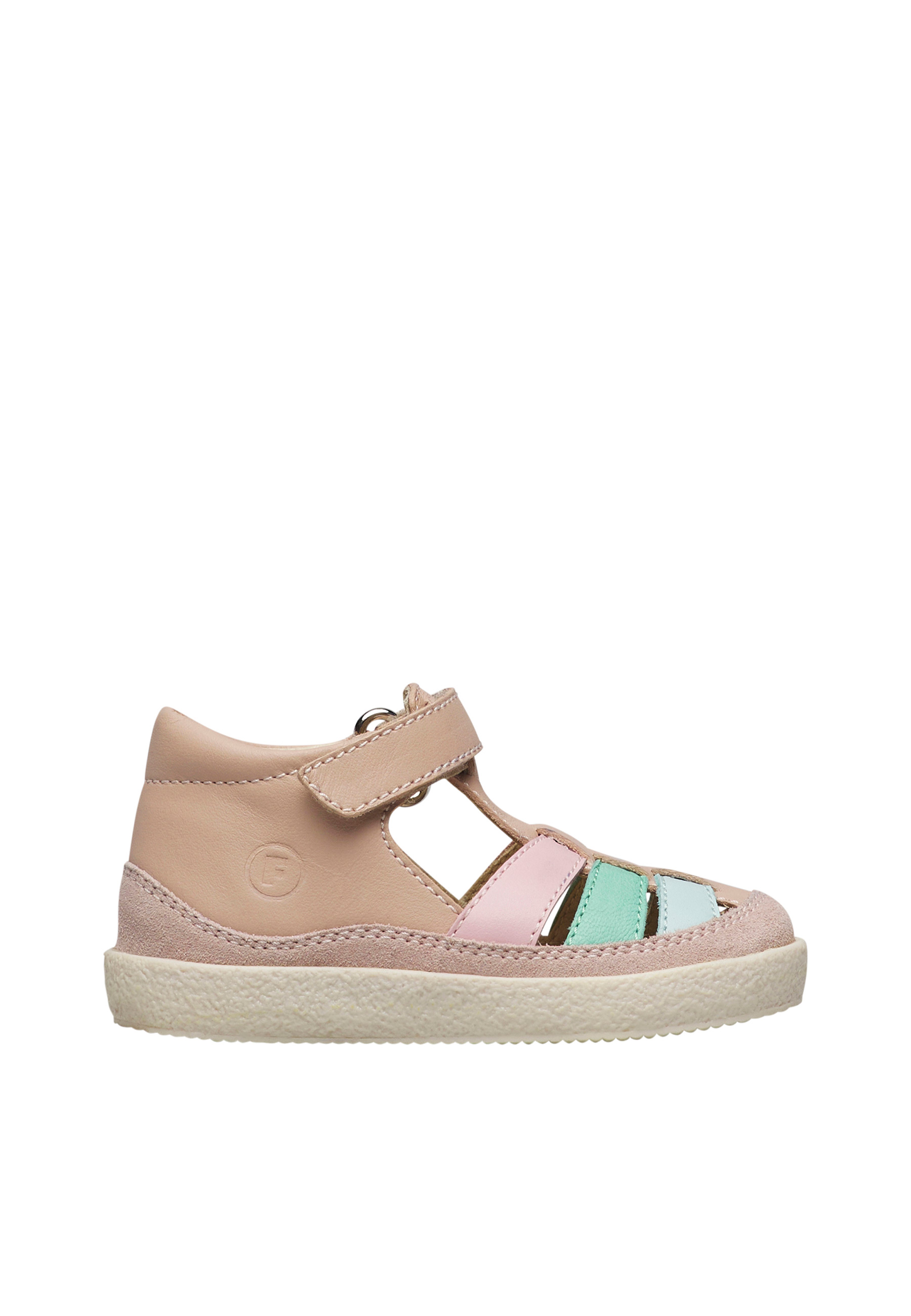 Sandales semi-fermées en cuir et en daim AURIX, FALCOTTO