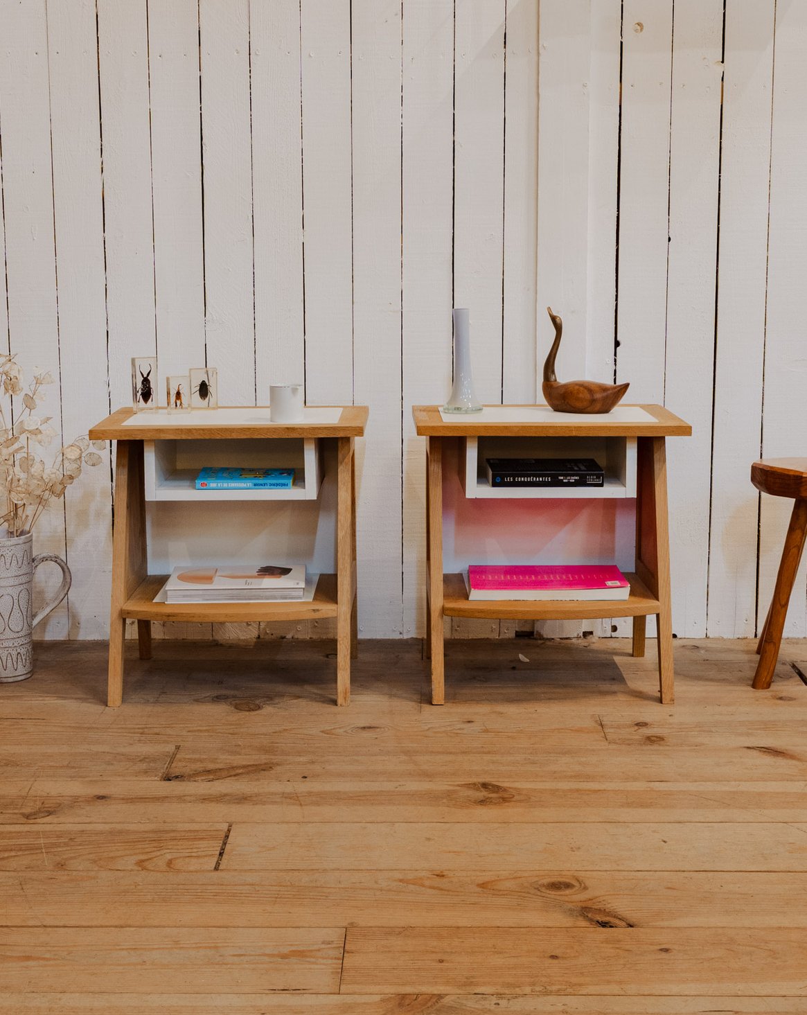 Paire de tables de chevet en bois Maïa N°1471 - Bon état, DEBONGOUT