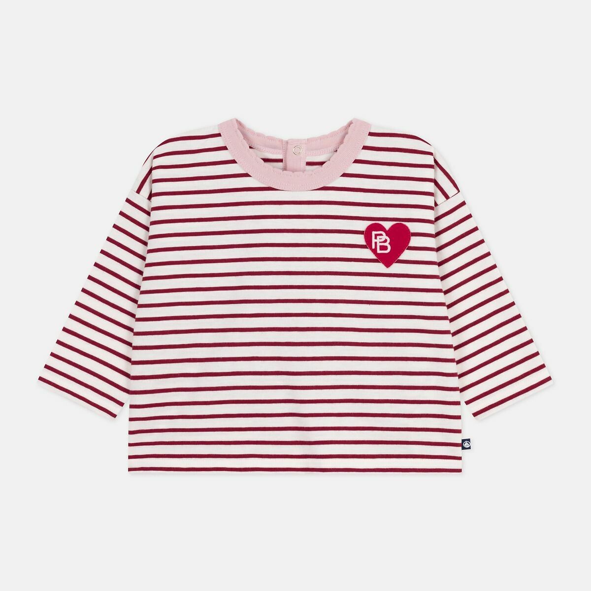 T-shirt rayé à manches longues en coton