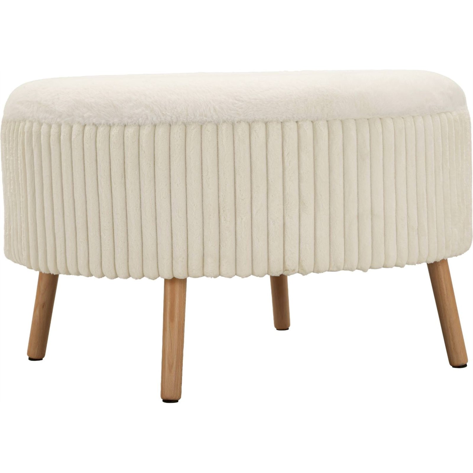 Pouf coffre rond au relief plissé MODERN, RECOLLECTION