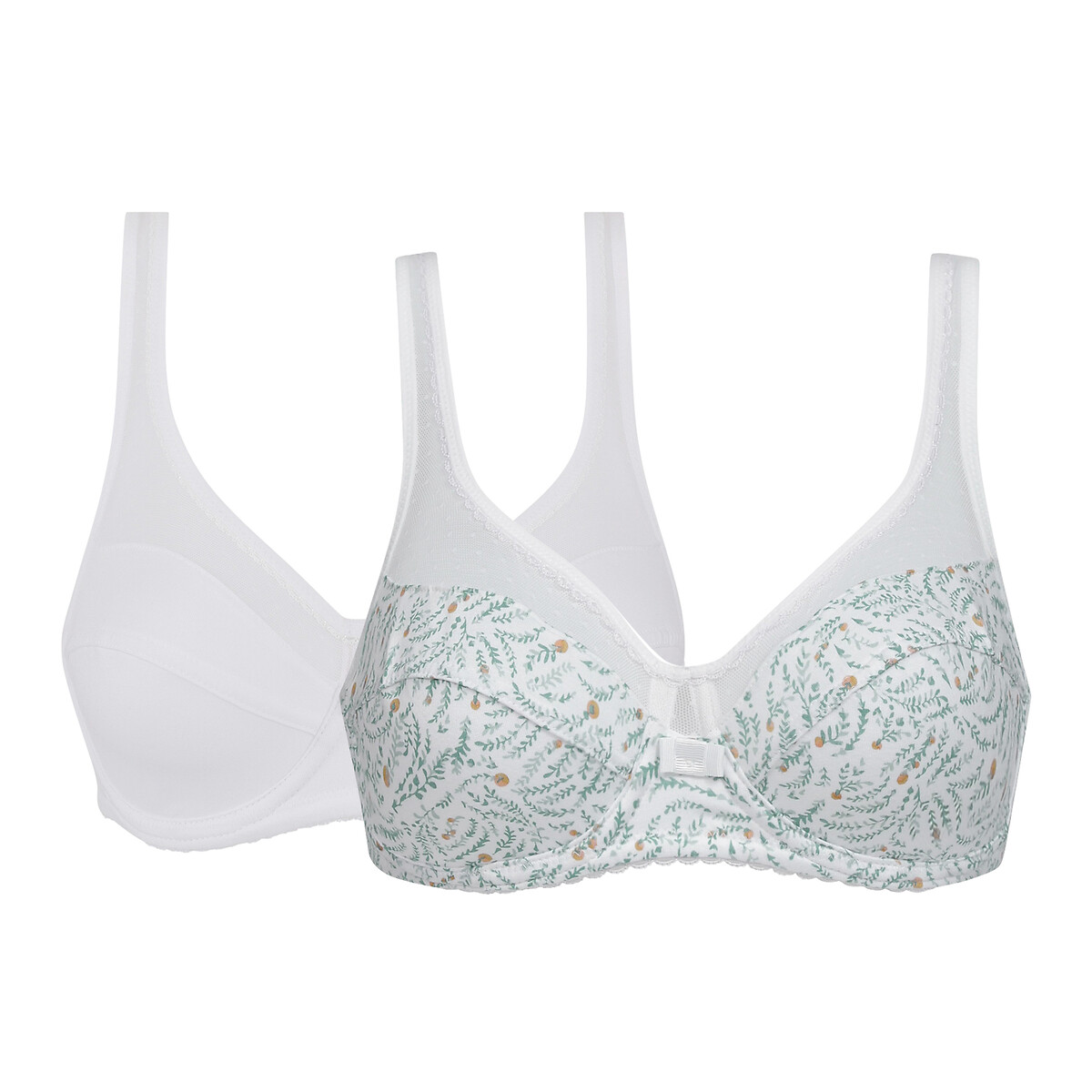 Image of Pack of 2 Generous Bras in Organic Cotton