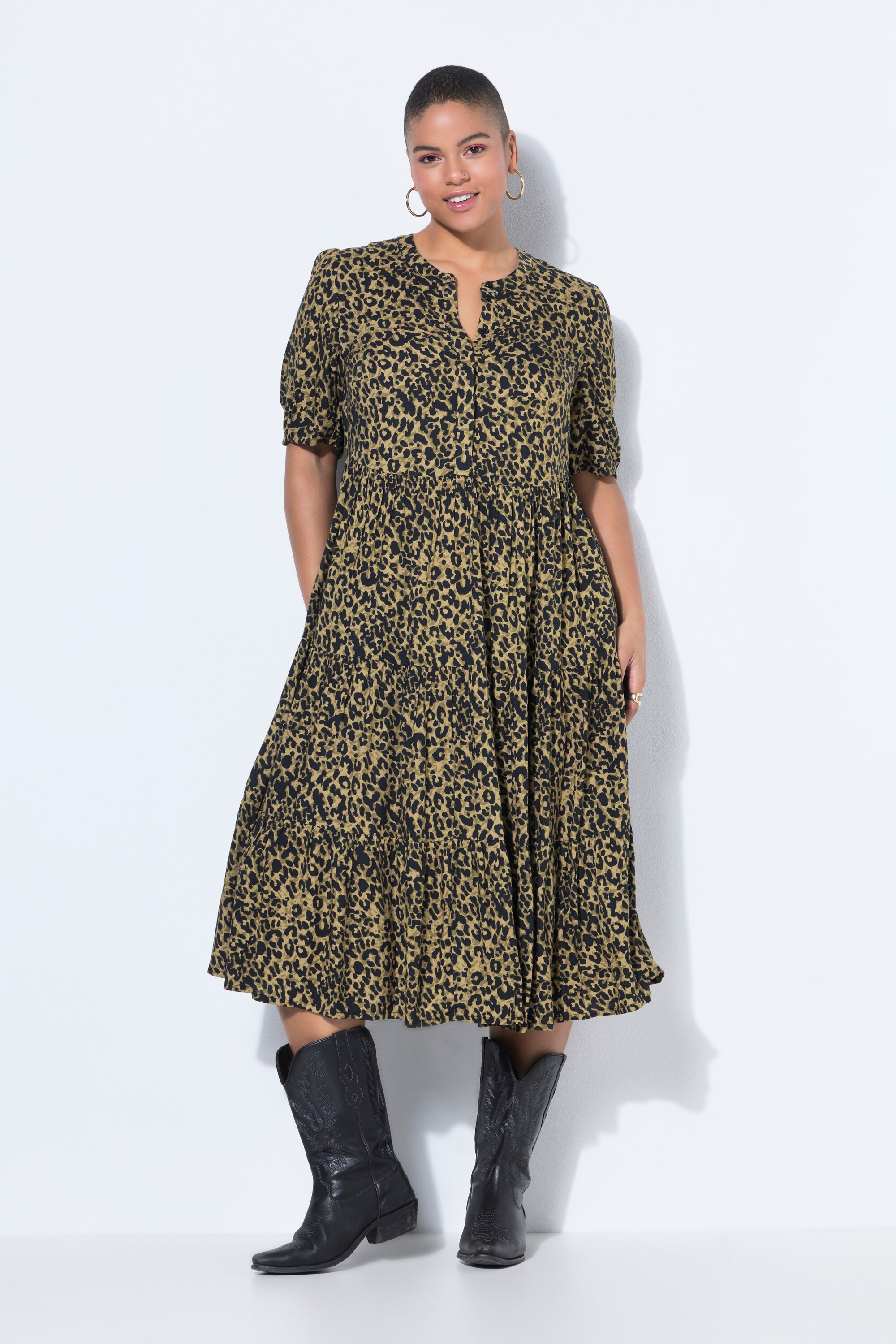 Robe maxi à volants, imprimé léopard coloré, STUDIO UNTOLD
