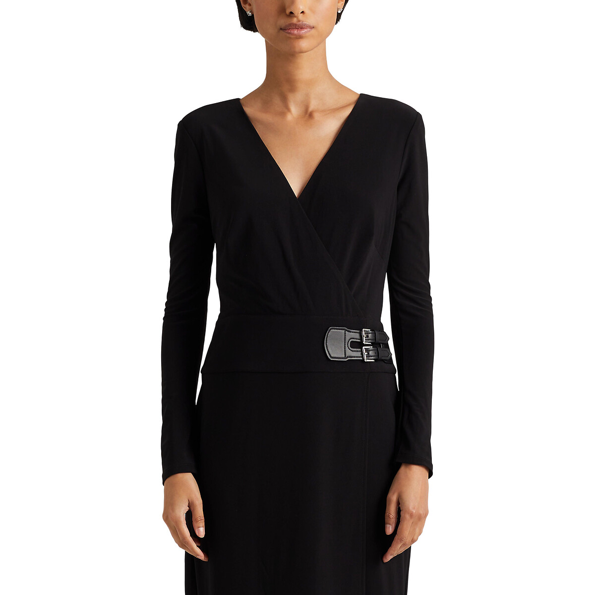 ralph lauren buckled jersey dress