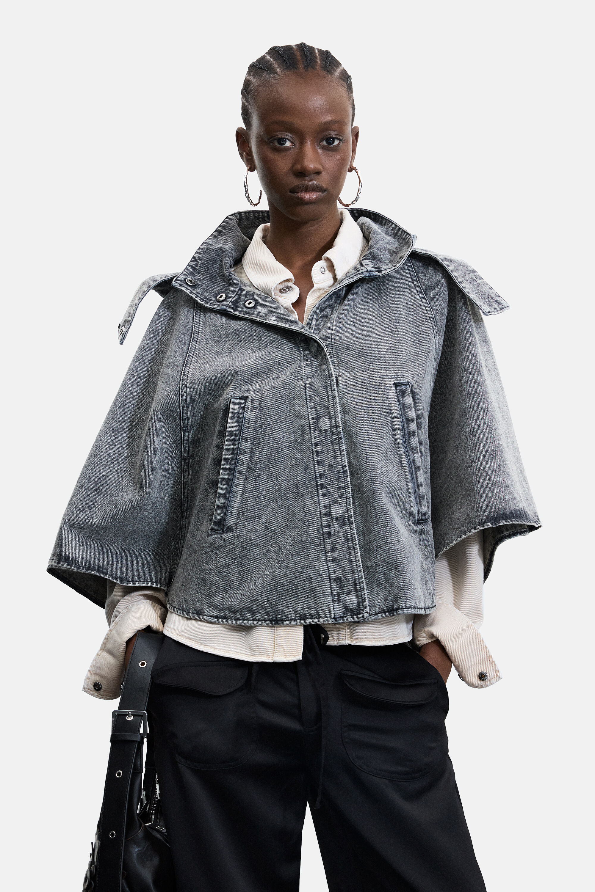 Poncho en denim 100 % coton, DESIGUAL