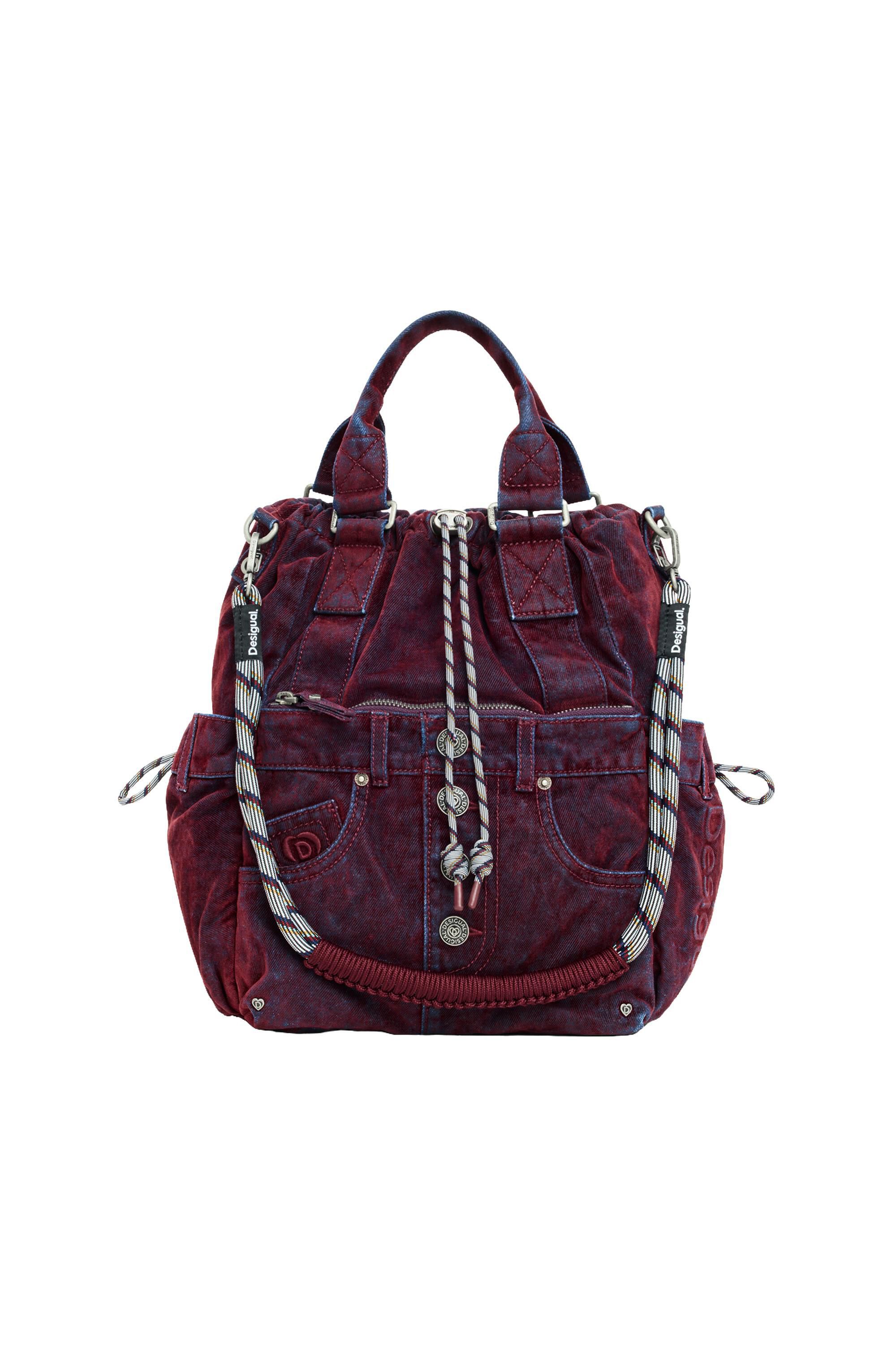 sac à dos multiposition moyen en denim velours, DESIGUAL