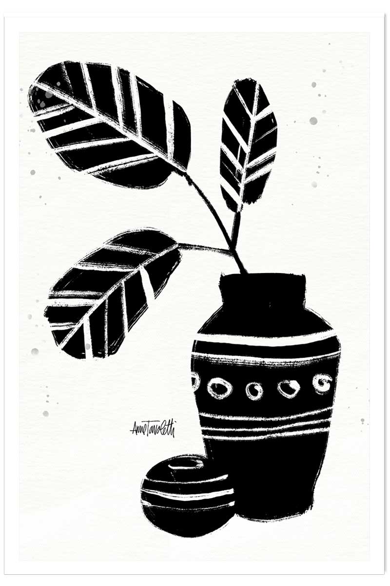 Illustration Botanique et Poterie azteque, HEXOA