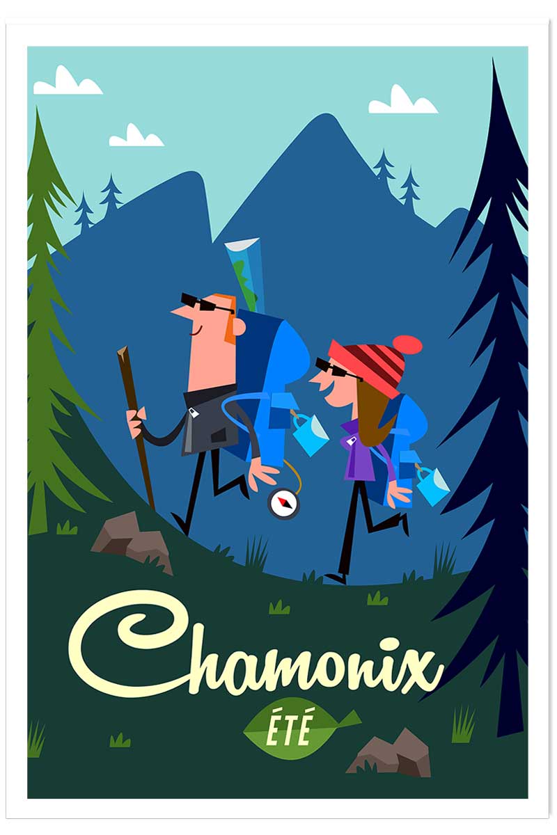 Poster de rando à chamonix, HEXOA