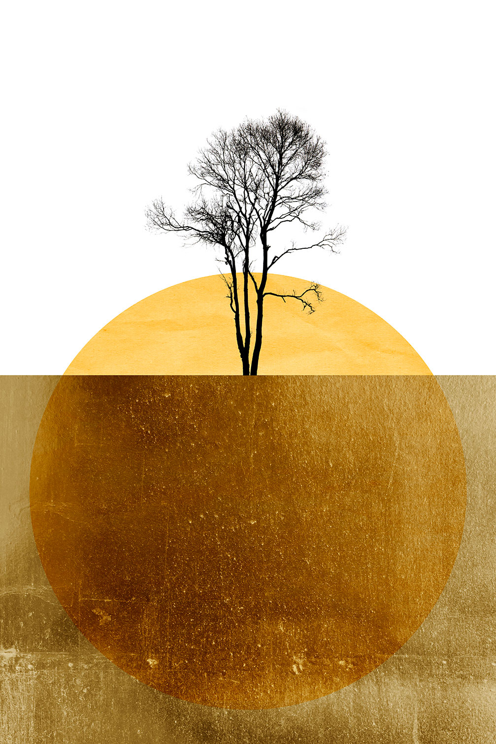 Tableau abstrait Golden ocean, HEXOA