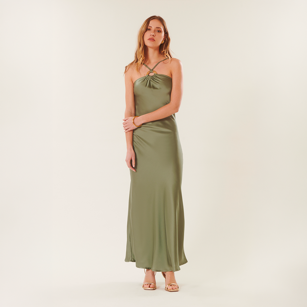 Robe longue satinée CAROLINE, BENOA