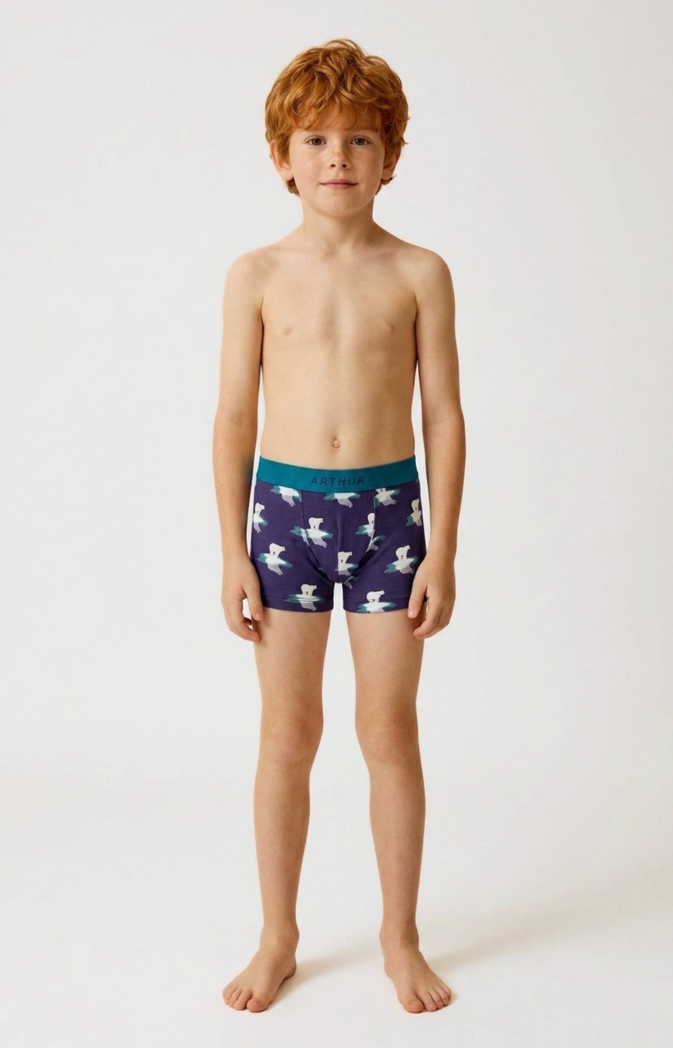 Boxer enfant en jersey de coton imprimé Pôle position, ARTHUR