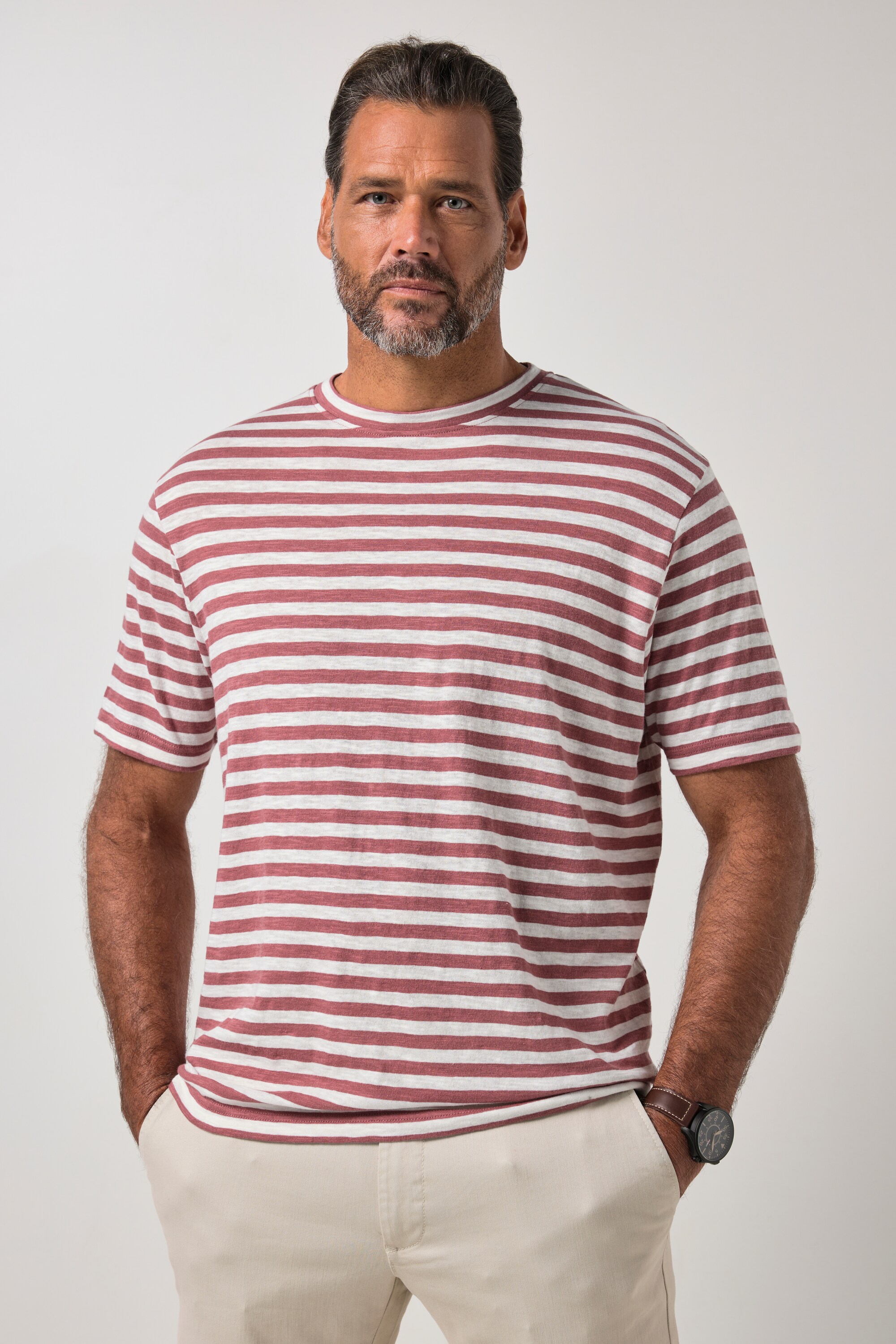 T-shirt texturé à rayures - jusqu'au 8 XL, JP1880