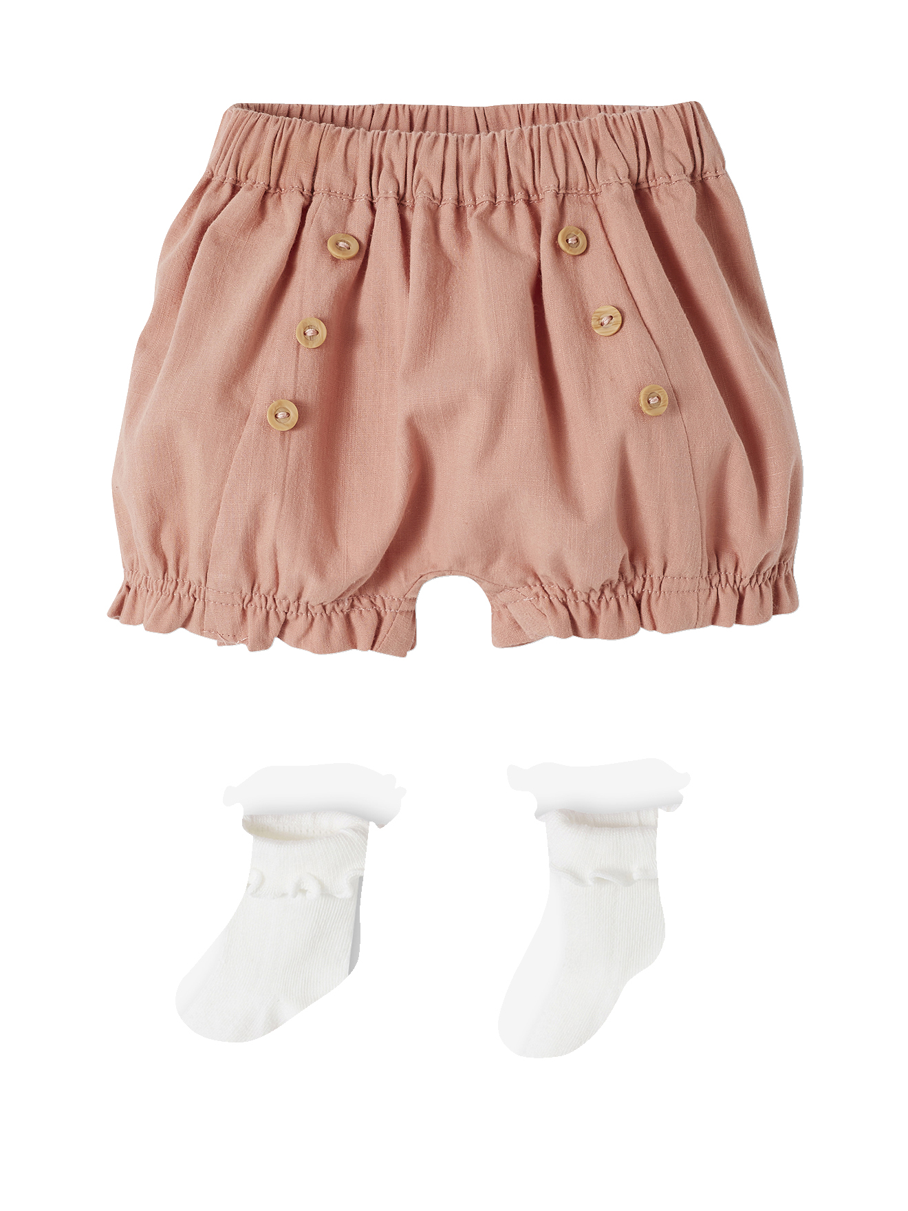 Ensemble cérémonie bloomer et chaussettes naissance, VERTBAUDET
