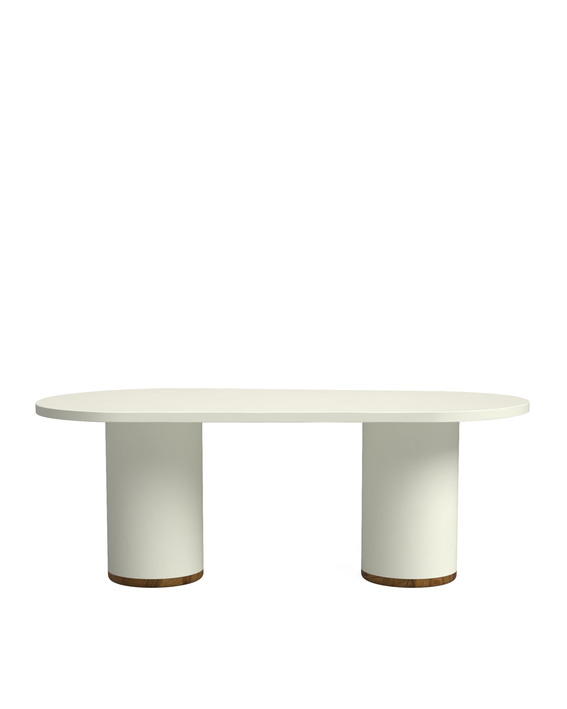 Table à manger en microciment blanc cassé 220 cm - MALVA, HANNUN