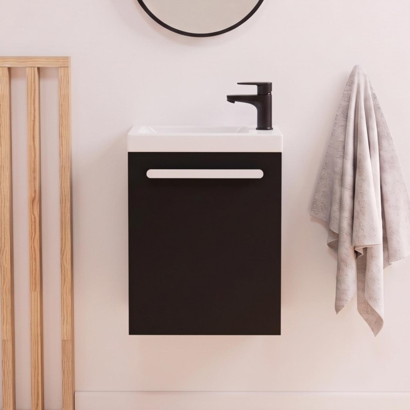 Ensemble lave-mains suspendu avec robinet noir NEVADA, MOB IN