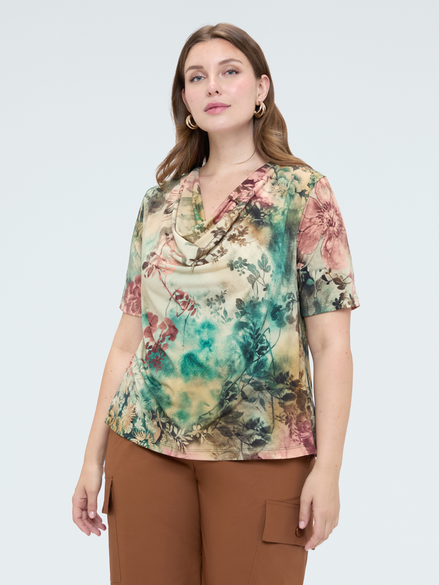 T-shirt avec imprimé et encolure souple, FIORELLA RUBINO