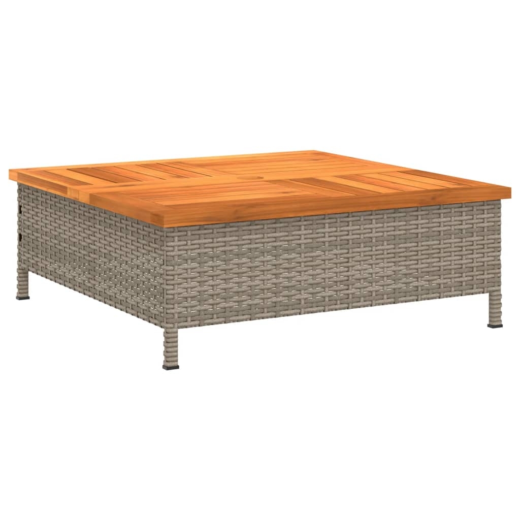 Table basse de jardin en bois et résine tressée, HOME MAISON