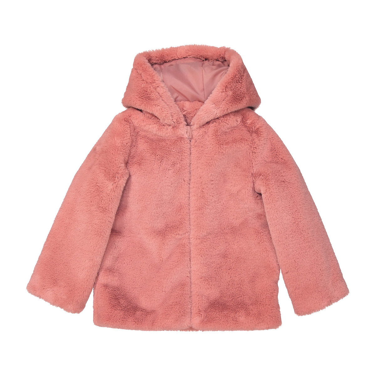 fluffy pink jacket with hood