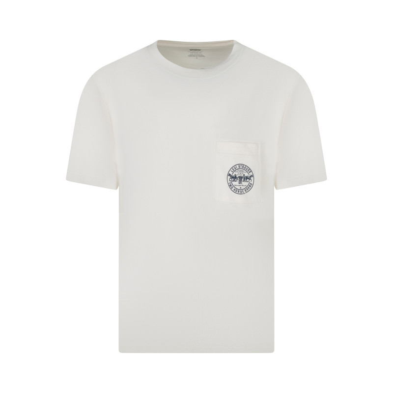 T-shirt en coton écru imprimé à coupe droite pourvu d'un col rond, LEVI'S