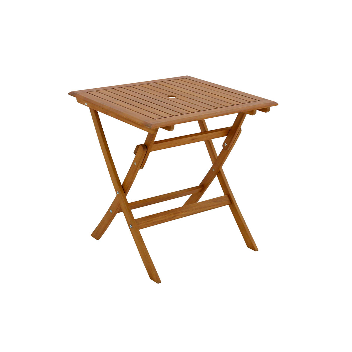 Table de jardin carrée pliante en bois massif L70 cm FUEGO, MILIBOO
