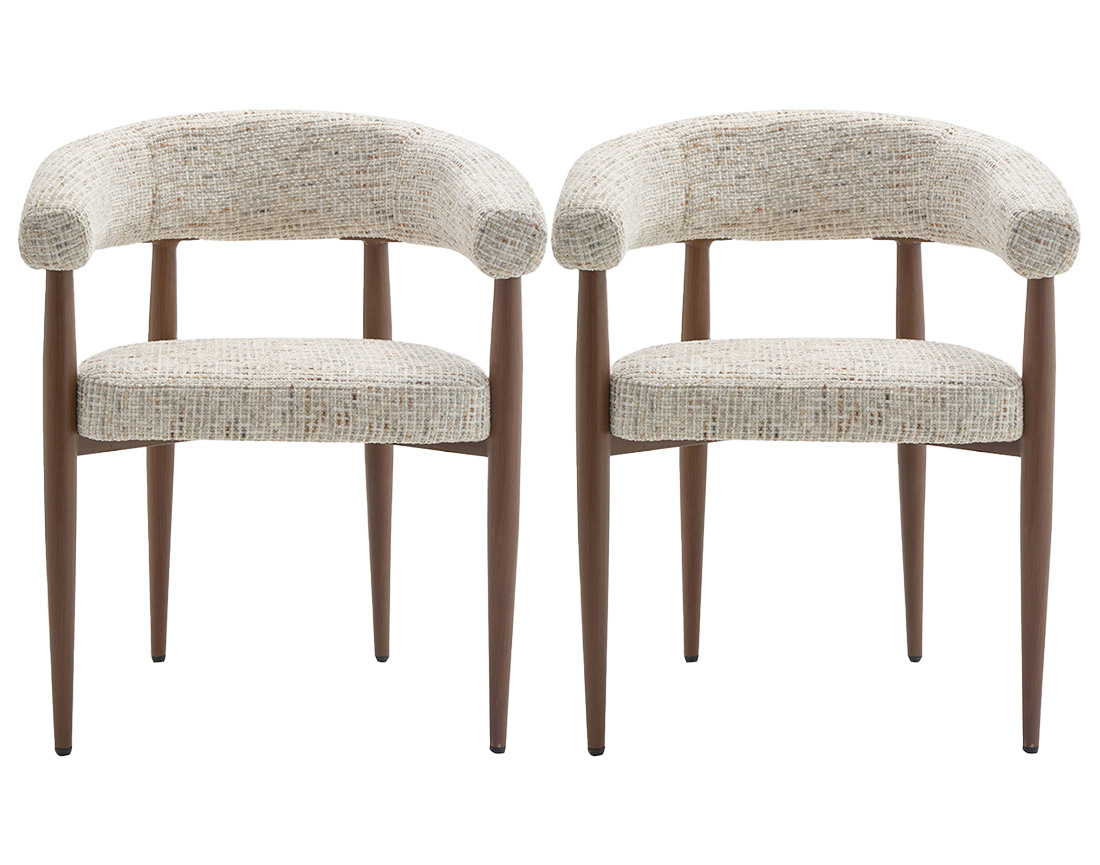 Lot de 2 fauteuils en tissu moucheté, NOUR, BEST MOBILIER