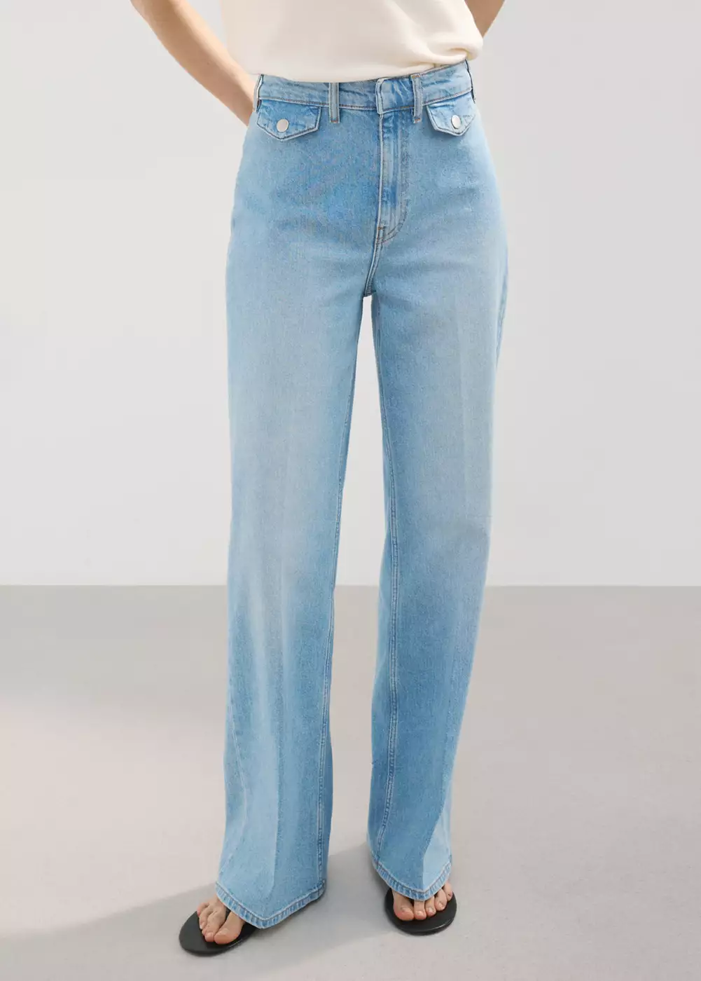 Jean large taille normale avec poches, MANGO