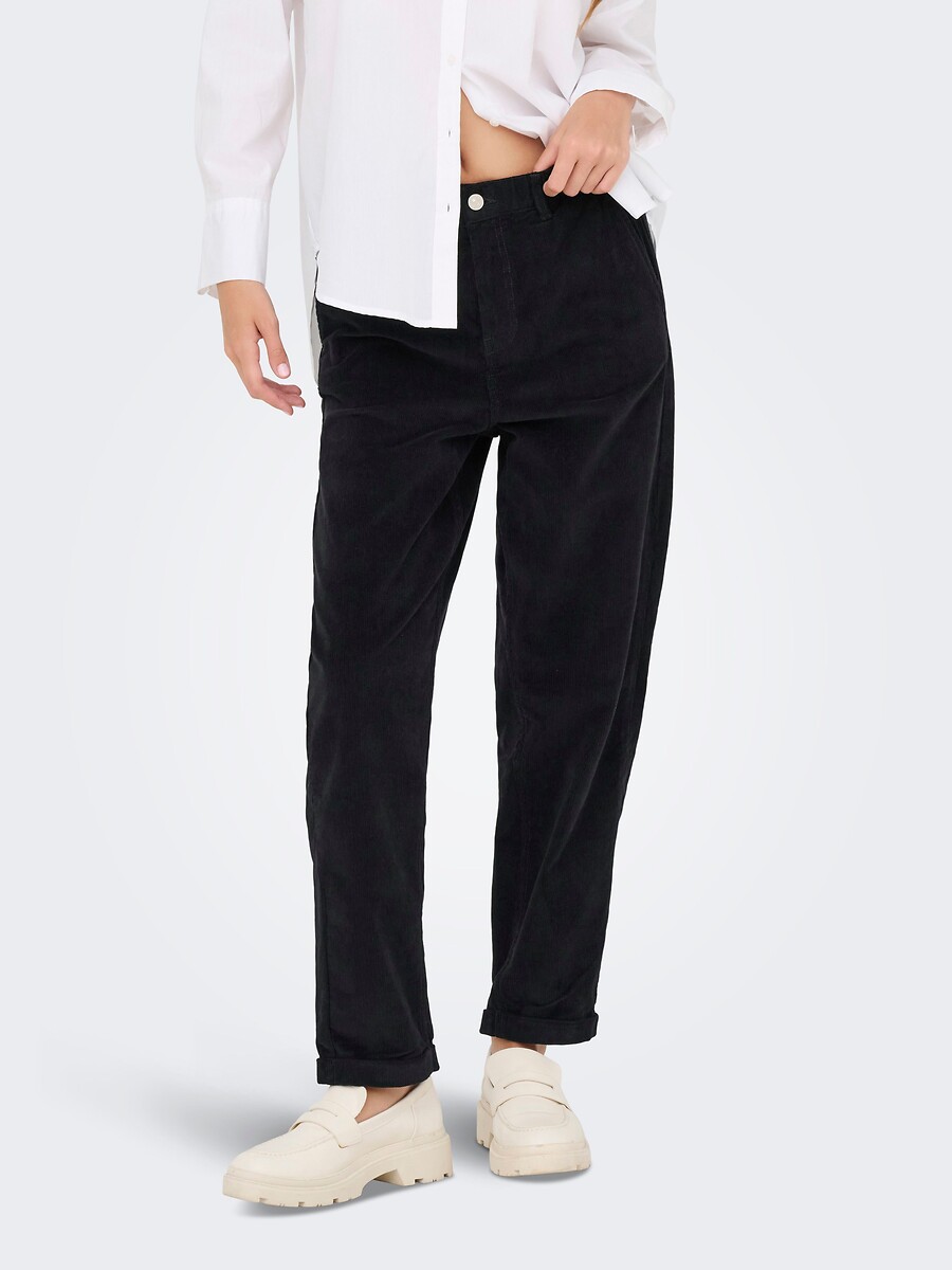 Pantalon carotte en velours, ONLY