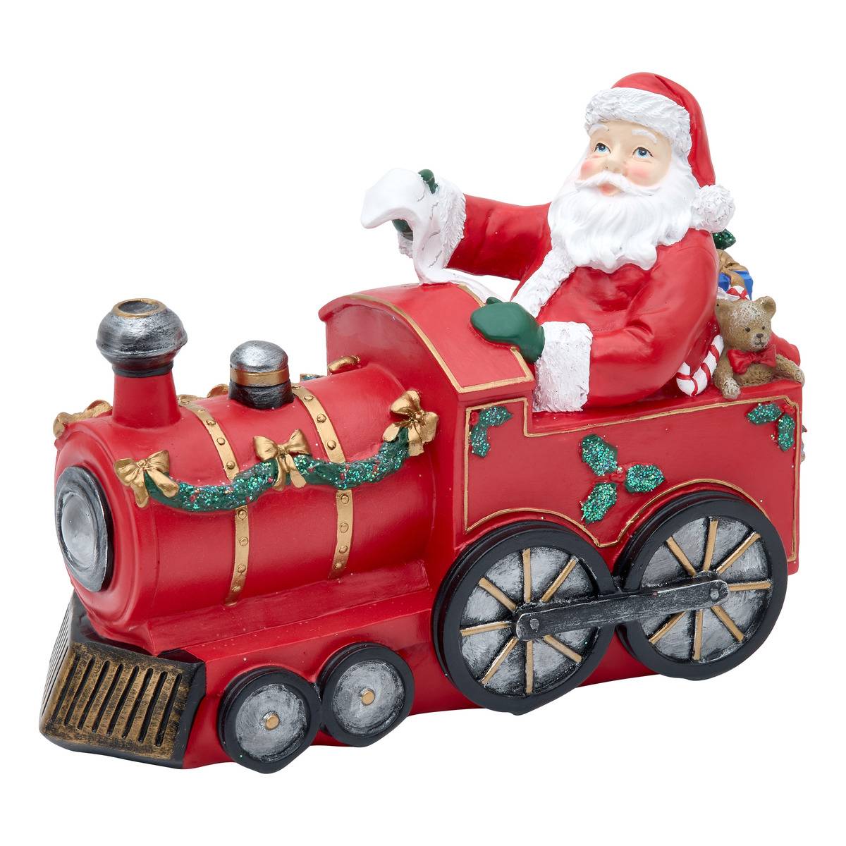 Train décoratif Père Noël en résine L. 27,5 cm, ATMOSPHERA
