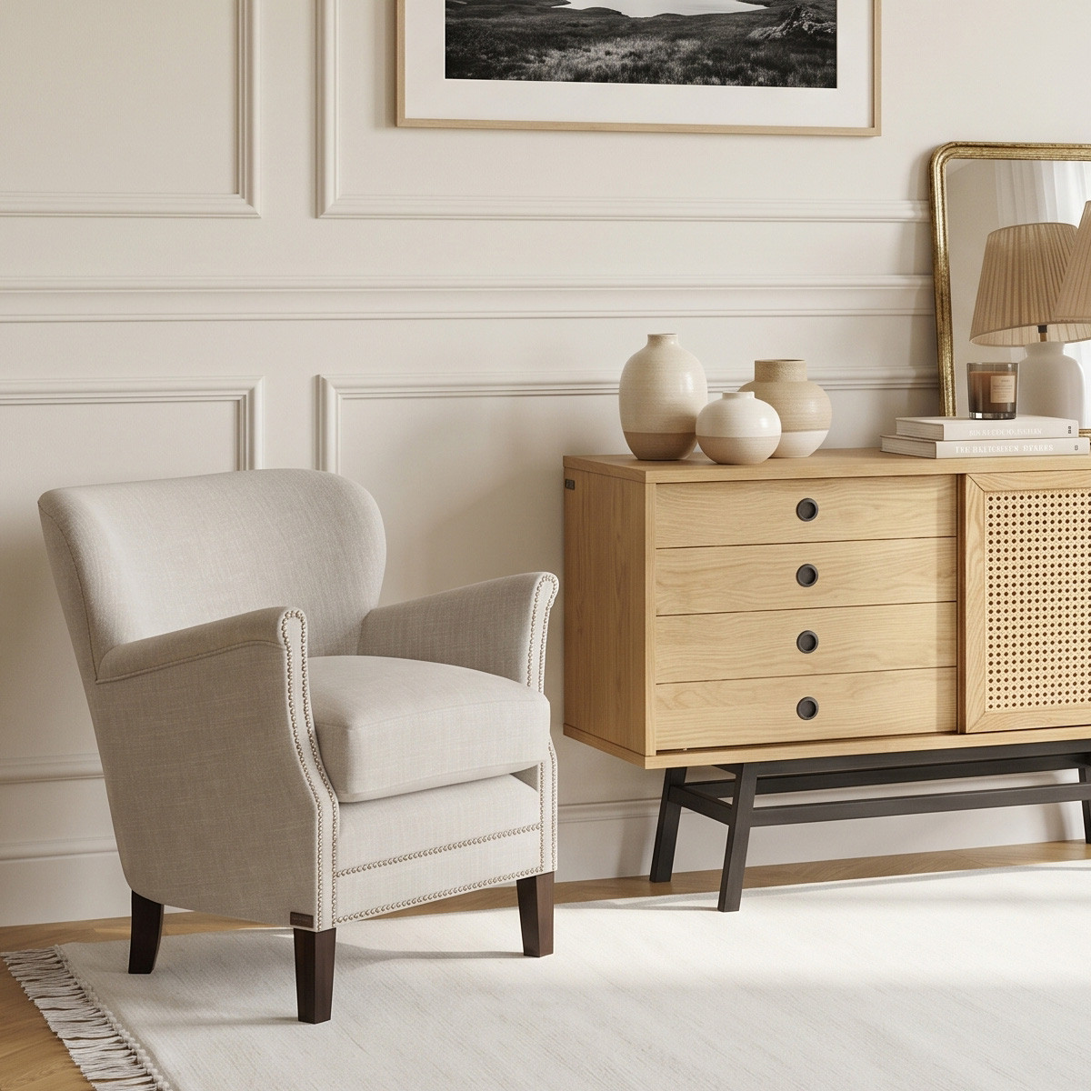 Fauteuil club en tissu anti-feu MAX, ROBIN DES BOIS