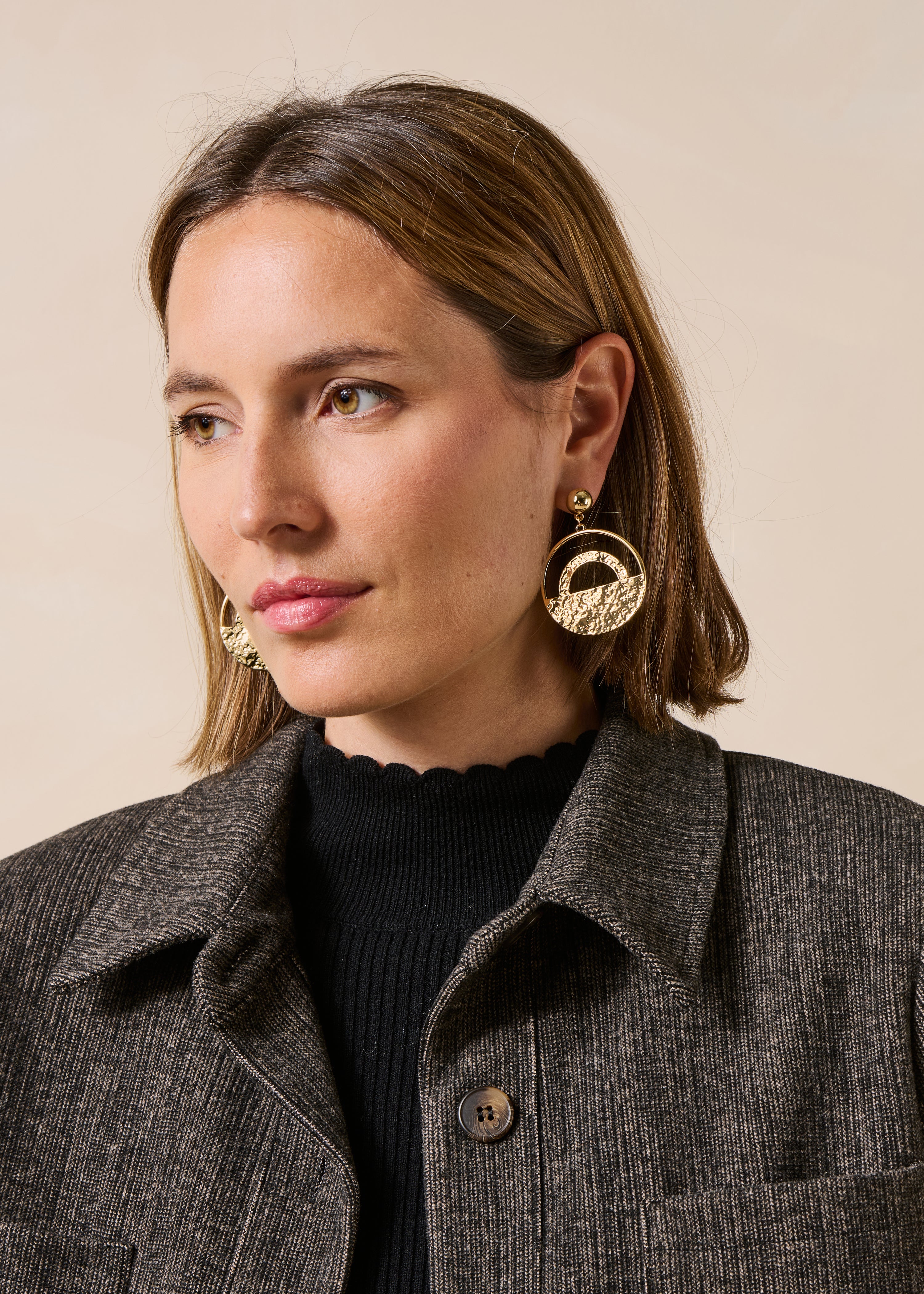 Boucles d'oreilles pendantes rondes, LA FEE MARABOUTEE