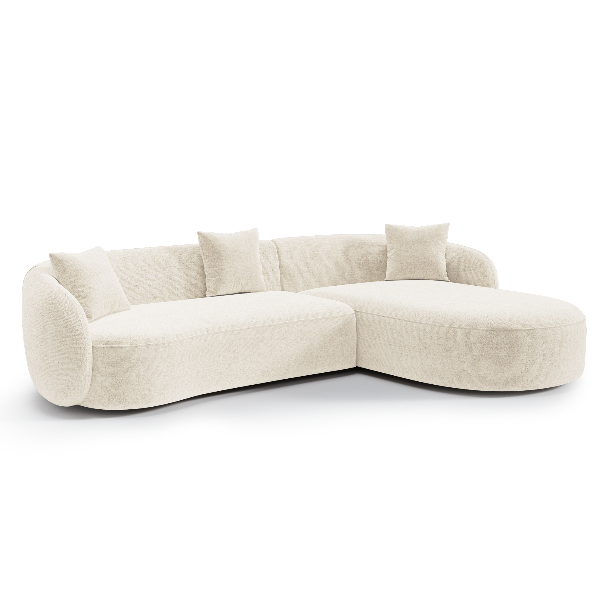 Canapé d'angle droit 4 places en velours texturé CELINE, SIA HOME