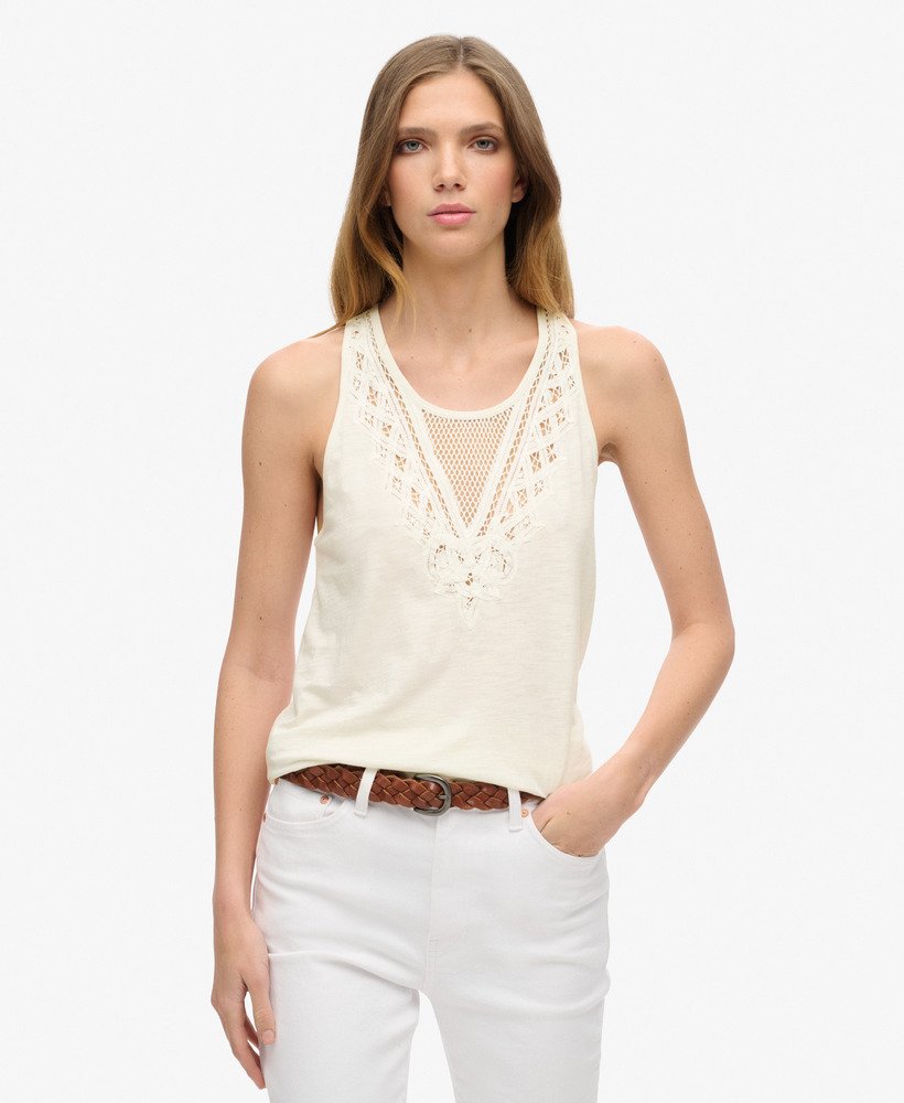 Débardeur en dentelle jersey, SUPERDRY
