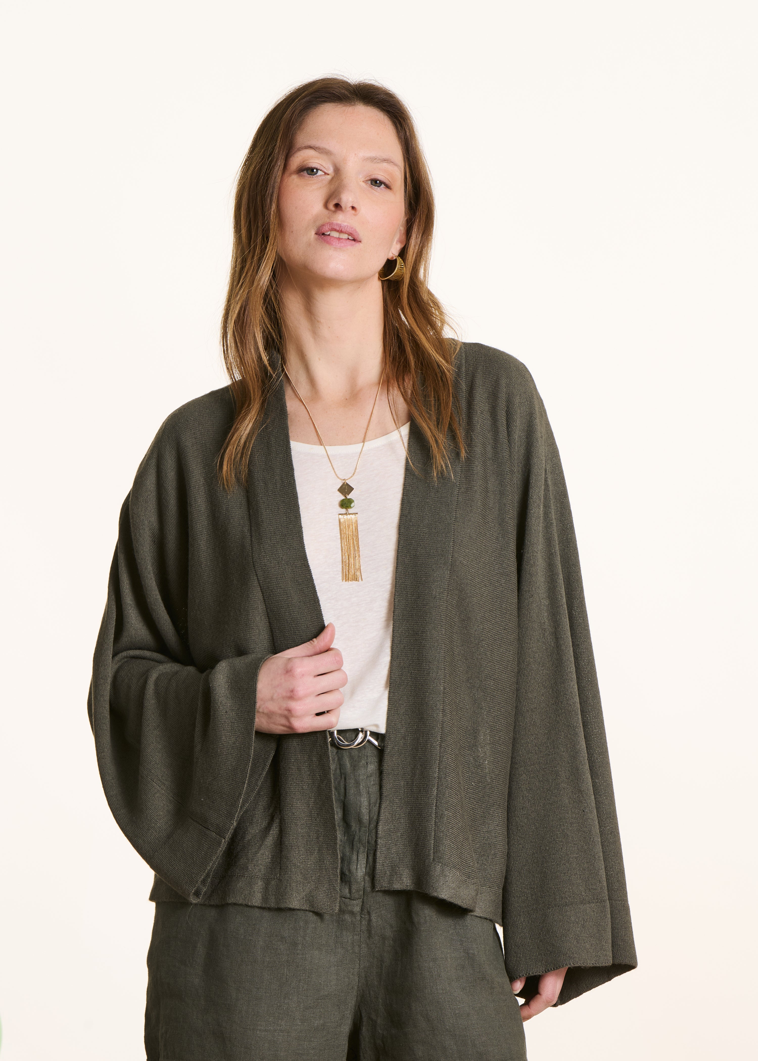 Gilet ouvert ample maille souple, LA FEE MARABOUTEE