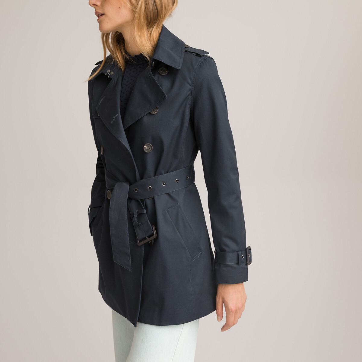 Bomuld mellemlang trenchcoat La Collections | La Redoute