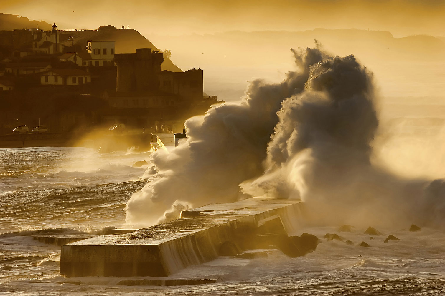 Tableau tempete en mer enbata sur socoa, HEXOA