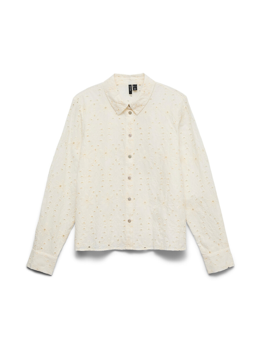 Chemisier manches longues ajouré en broderie anglaise, VERO MODA