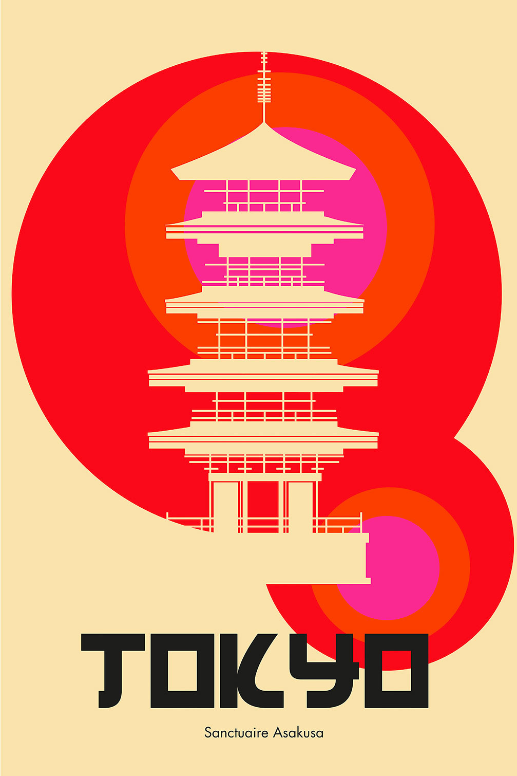 Tableau tokyo temple asakusa, HEXOA