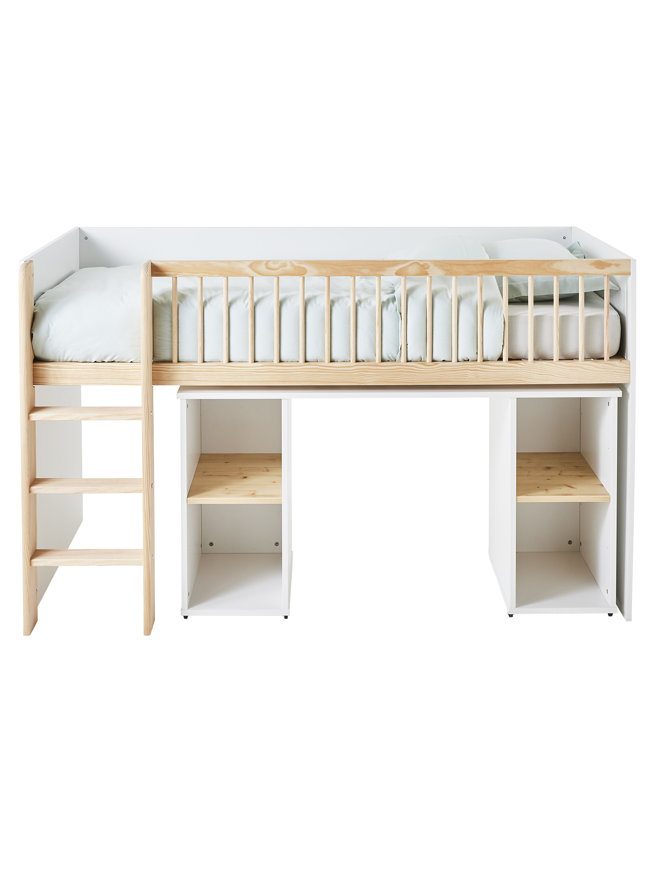 Combiné lit mezzanine + bureau coulissable GECKO, VERTBAUDET