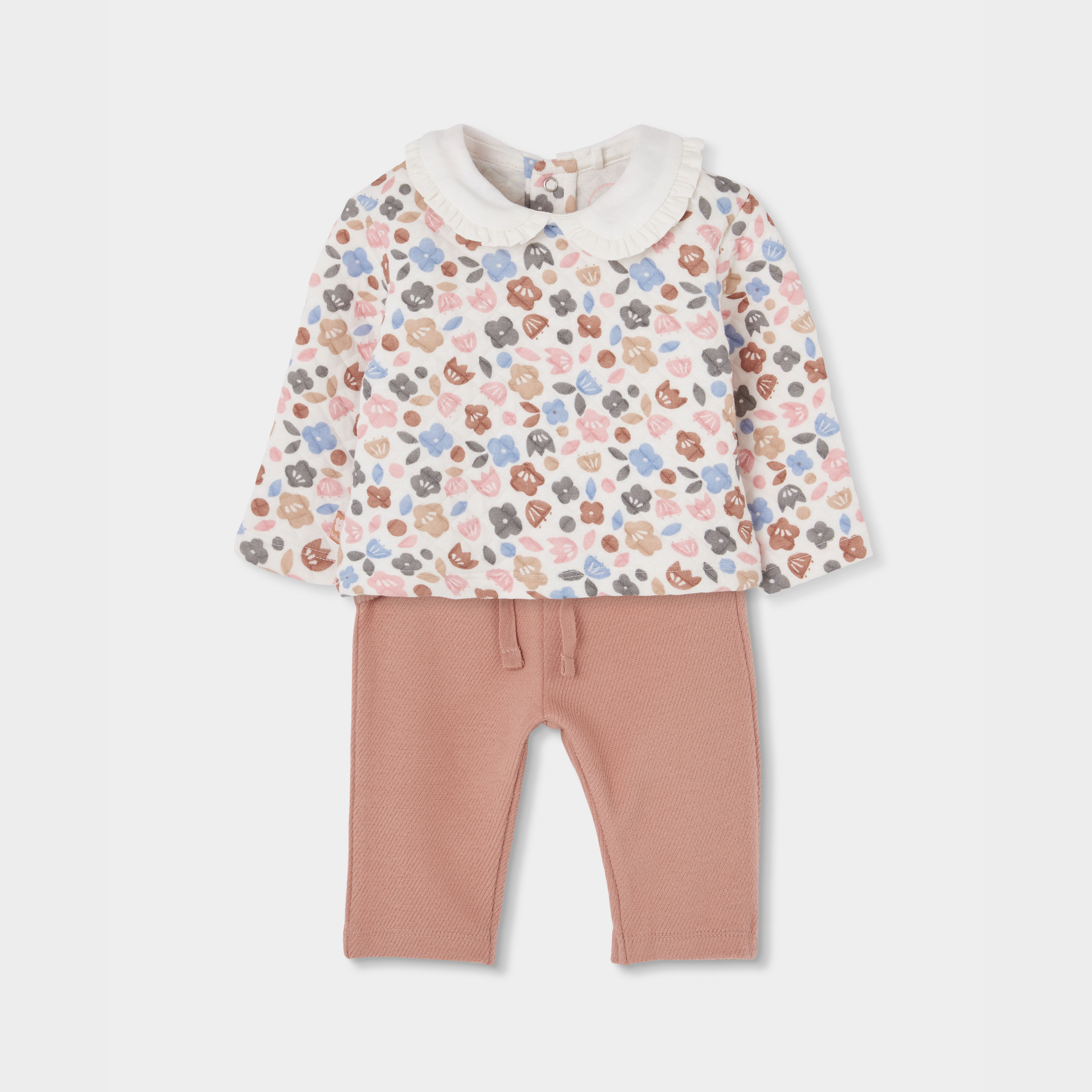 Ensemble bébé fille maille imprimé fleurs, BOBOLI