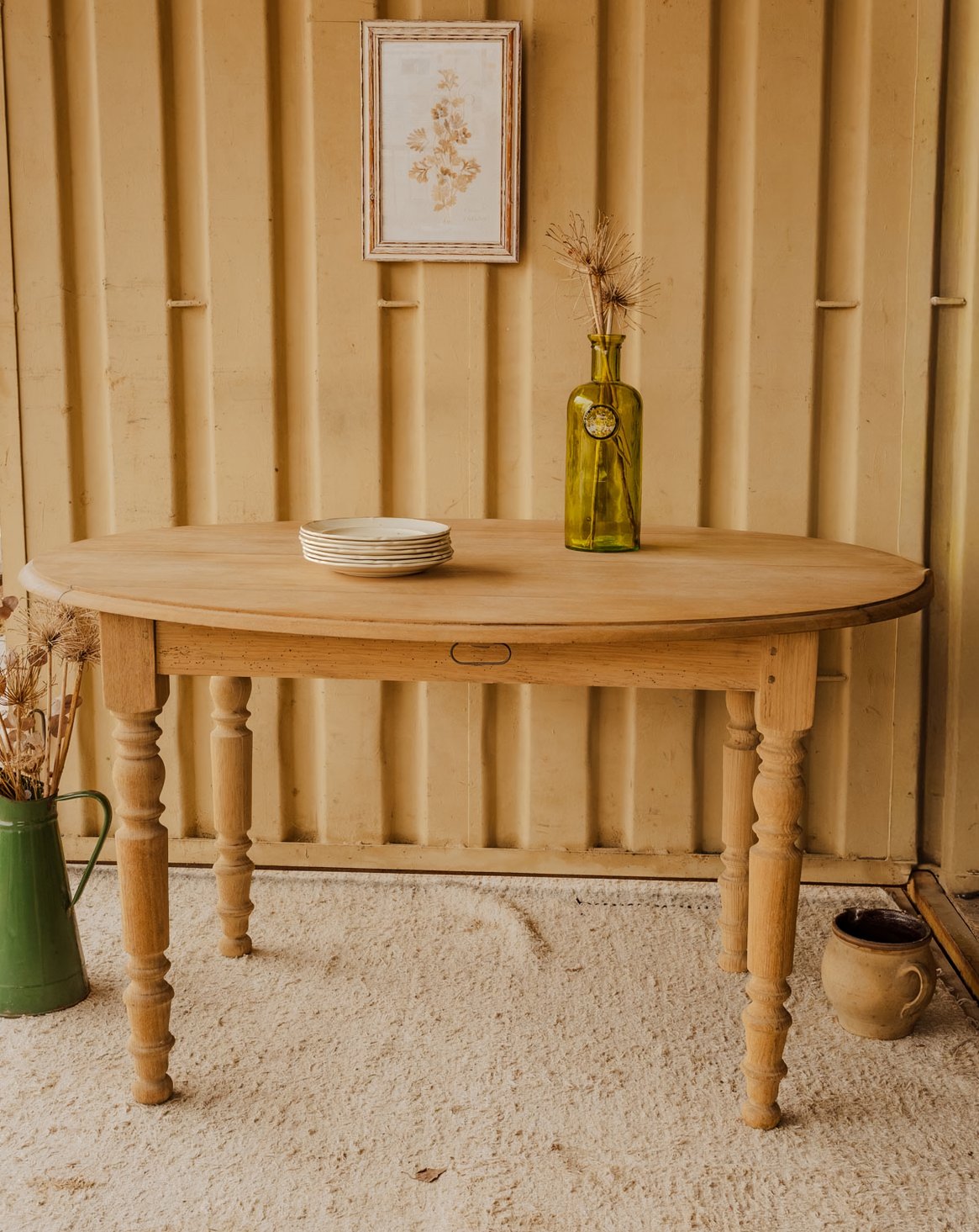 Table à manger ovale en bois Romy N°1551 - Bon état, DEBONGOUT