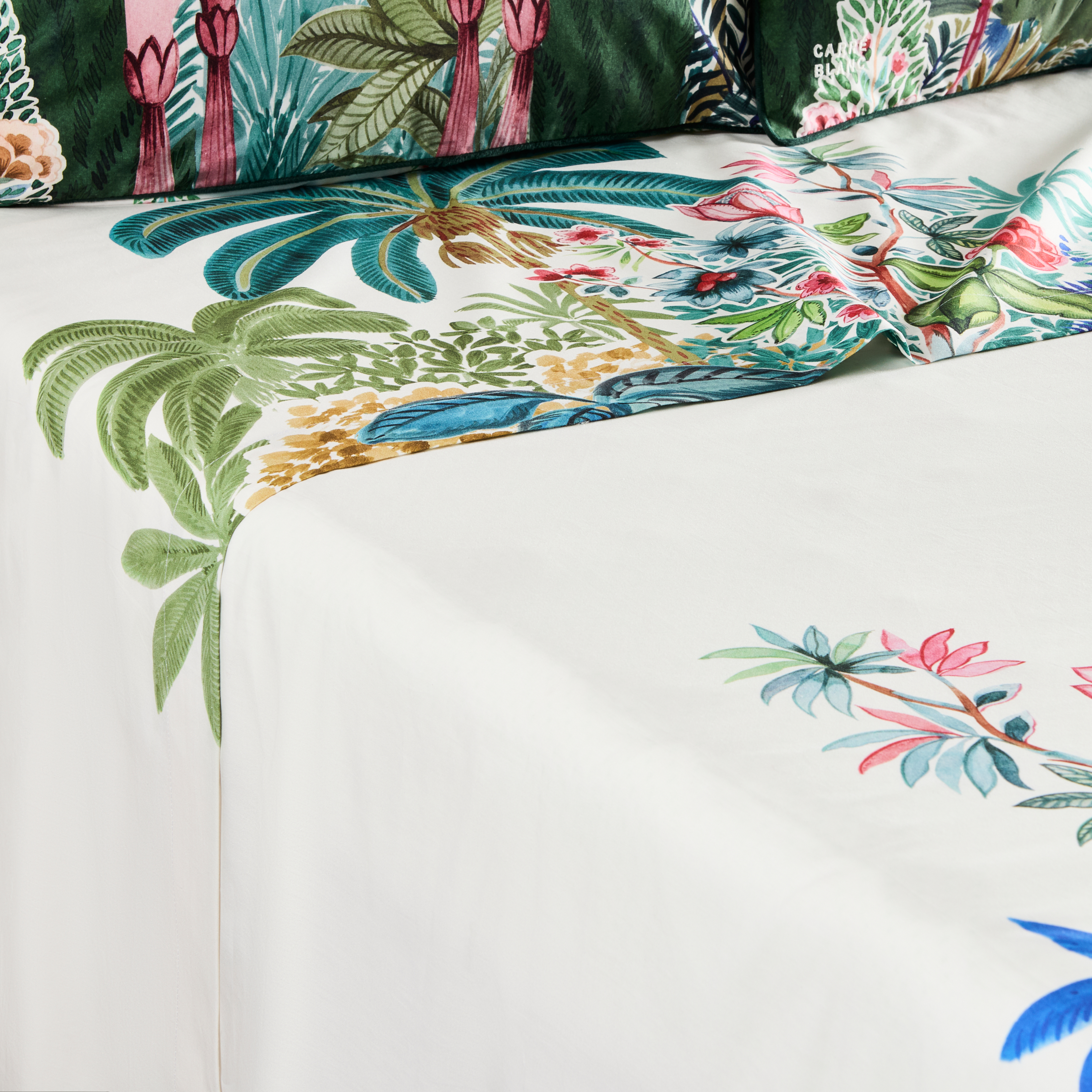 Drap de lit coton bio BUNDI, CARRE BLANC