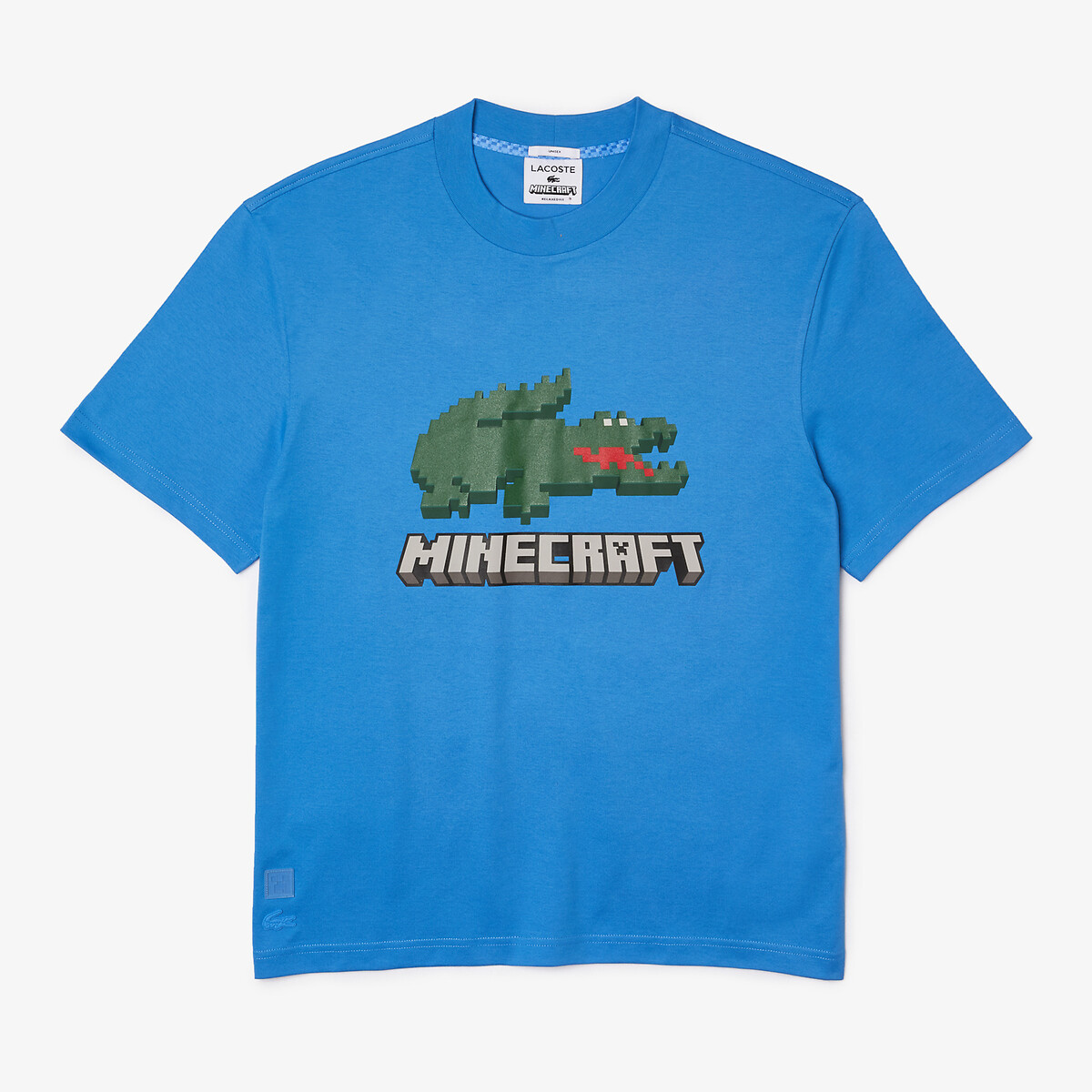 X Minecraft Logo Print T-Shirt in Cotton with Crew Neck