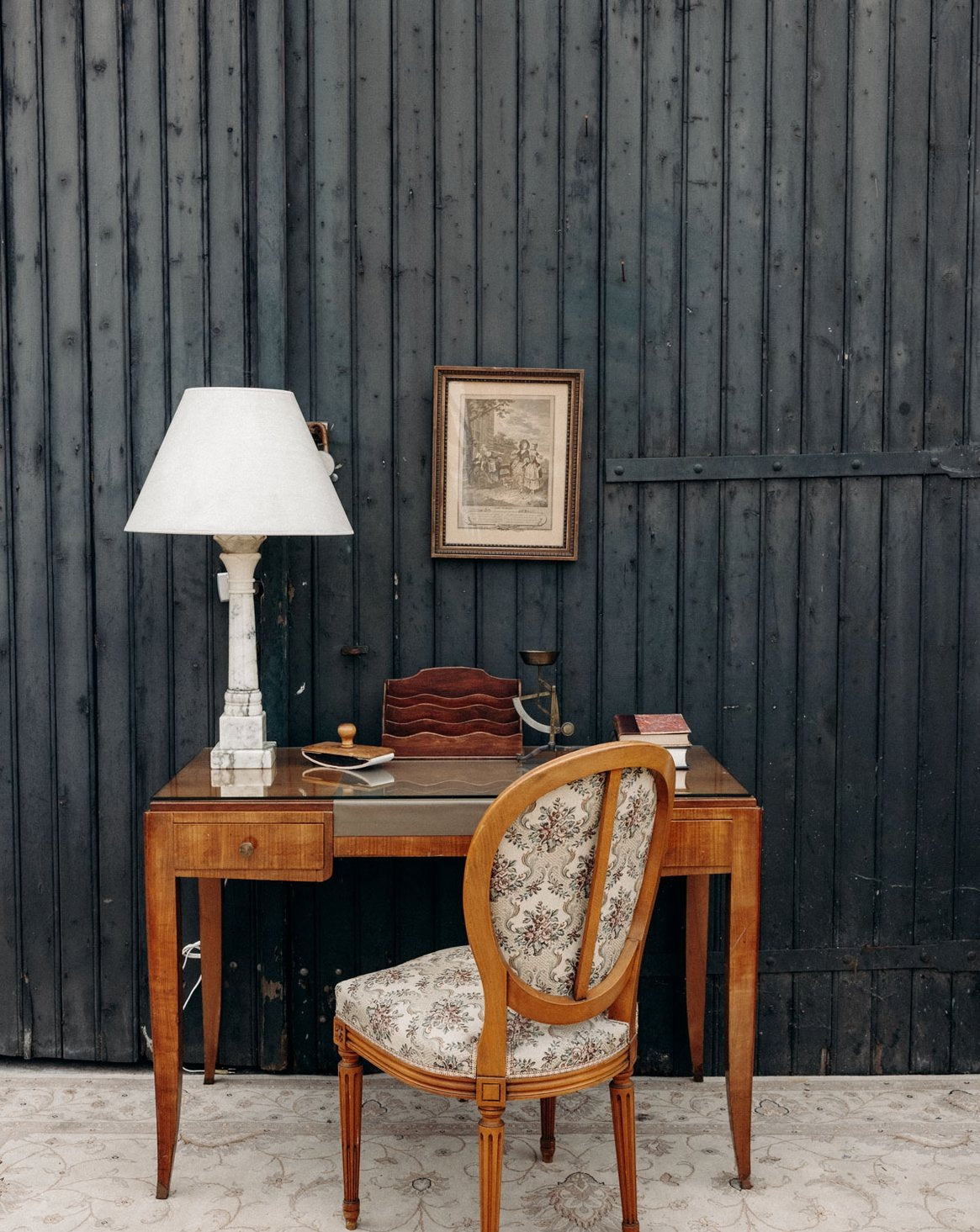 Bureau ancien en bois au style Louis XVI Edouard N°723 - Bon état, DEBONGOUT