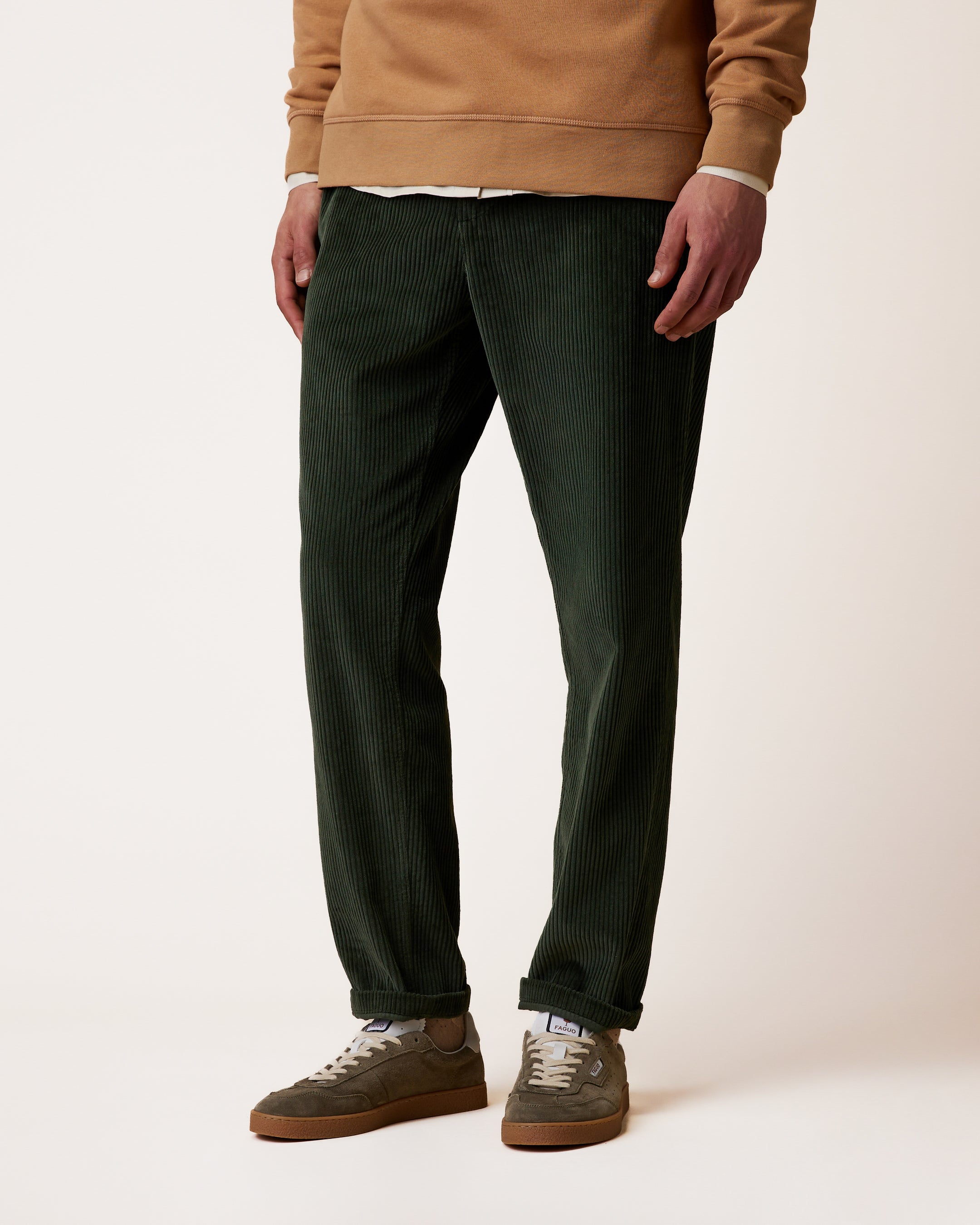 Pantalon élastique en velours côtelé, FAGUO