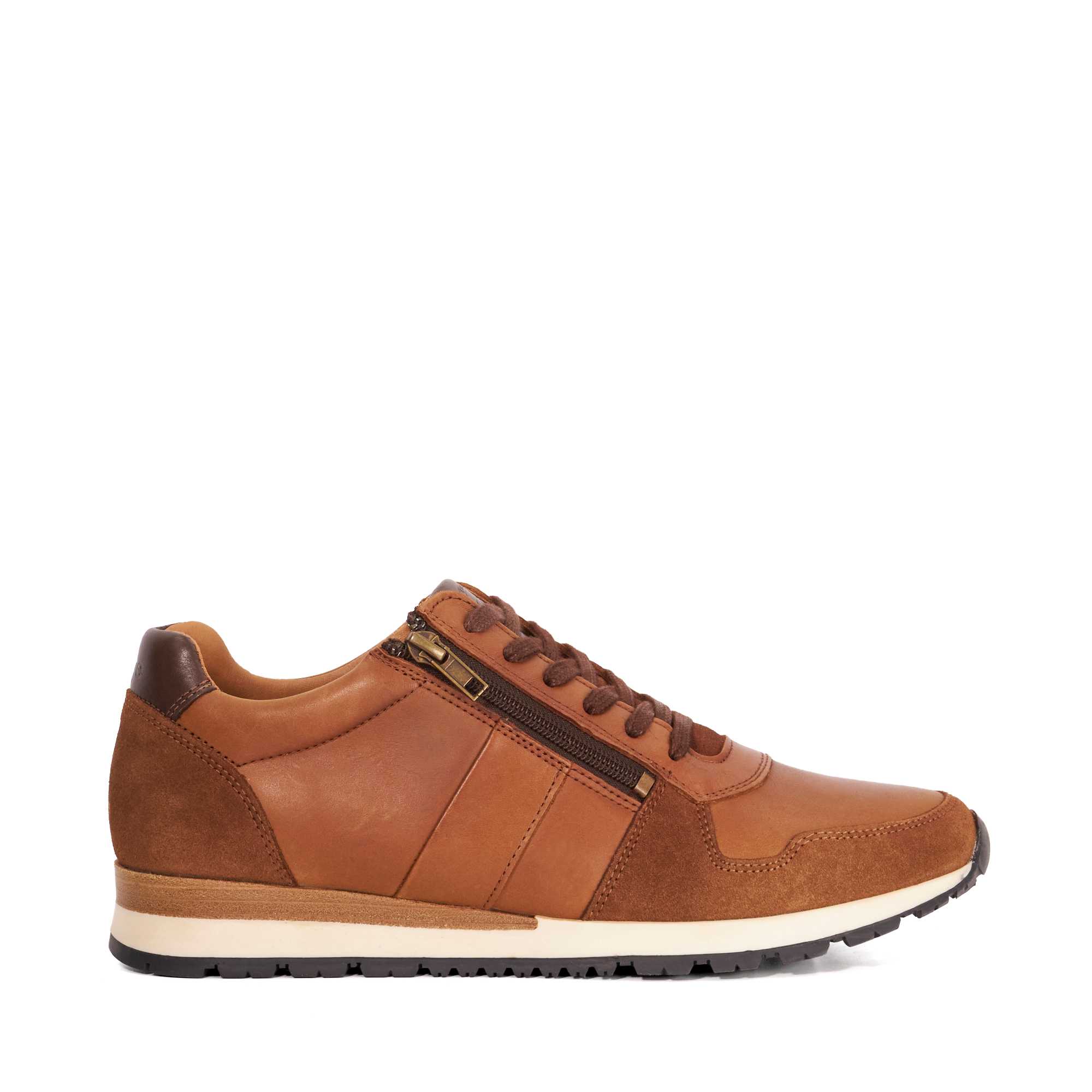 Baskets en cuir zippées coupe large - THAME Wide Fit, DUNE LONDON