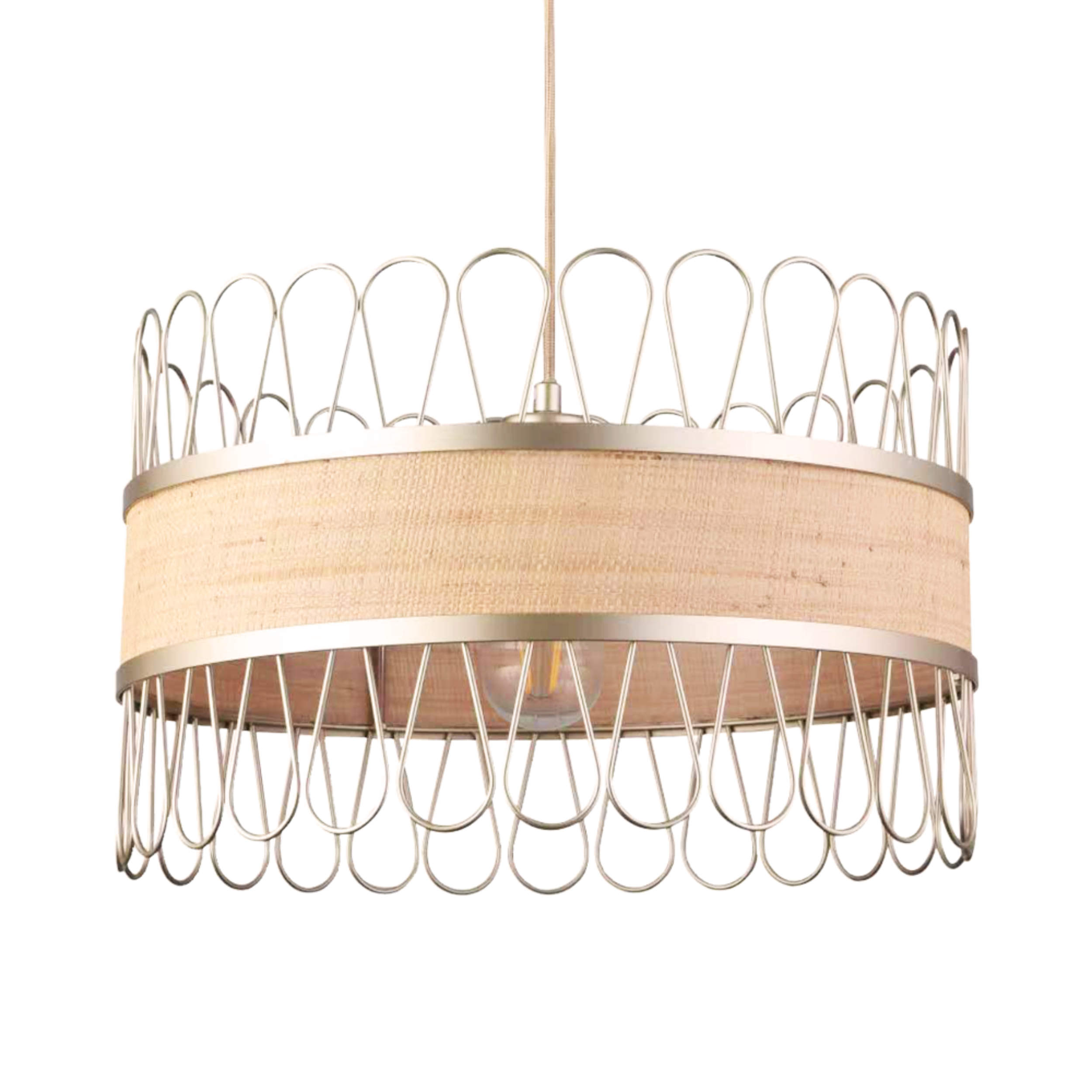 Suspension en rotin D40 cm - FLORE, MAISON PAVANE