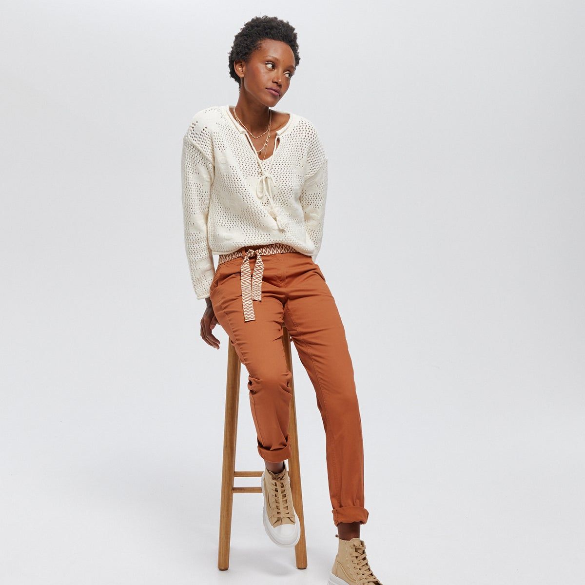 Pantalon chino ocre Promod La Redoute